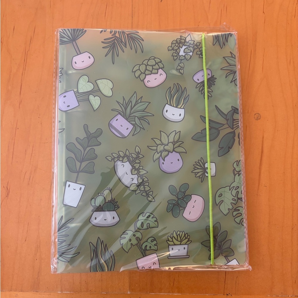 Green Plant-Themed Binder